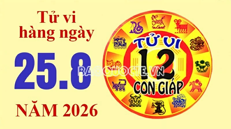 Tử vi hôm nay, xem tử vi 12 con giáp hôm nay ngày 25/8/2026: Tử vi hôm nay, xem tử vi 12 con giáp hôm nay ngày 25/8/2026: