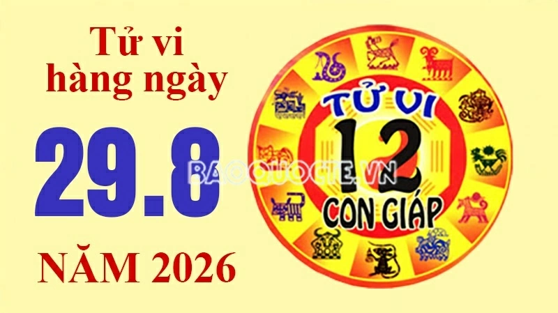 Tử vi hôm nay, xem tử vi 12 con giáp hôm nay ngày 29/8/2026: Tử vi hôm nay, xem tử vi 12 con giáp hôm nay ngày 29/8/2026: