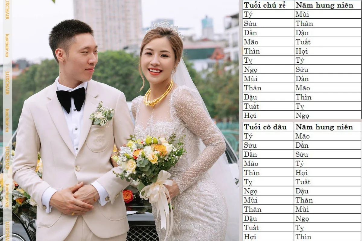 Những năm không nên tổ chức đám cưới theo tuổi cô dâu và chú rể