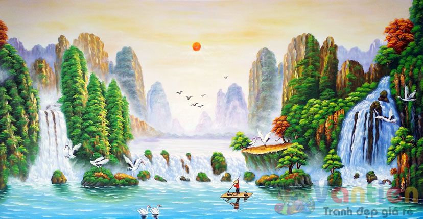 Tranh sơn dầu phong thủy đem lại sức khỏe, may mắn, tài lộc cho gia chủ