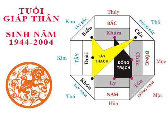Sinh năm 2004 Giáp Thân hợp hướng nào?