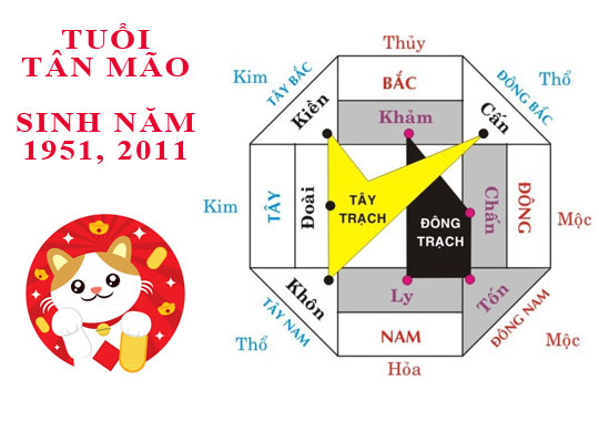 Sinh năm 2011 Tân Mão hợp hướng nào?