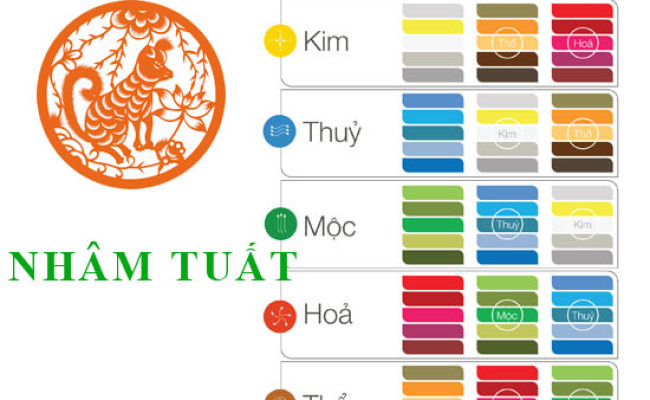 Tuổi Nhâm Tuất 1982 hợp với màu gì và kỵ màu sắc nào nhất?