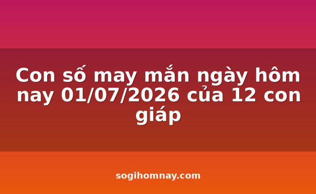 Con số may mắn ngày hôm nay 01/07/2026 của 12 con giáp