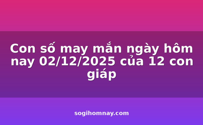 Con số may mắn ngày hôm nay 02/12/2025 của 12 con giáp