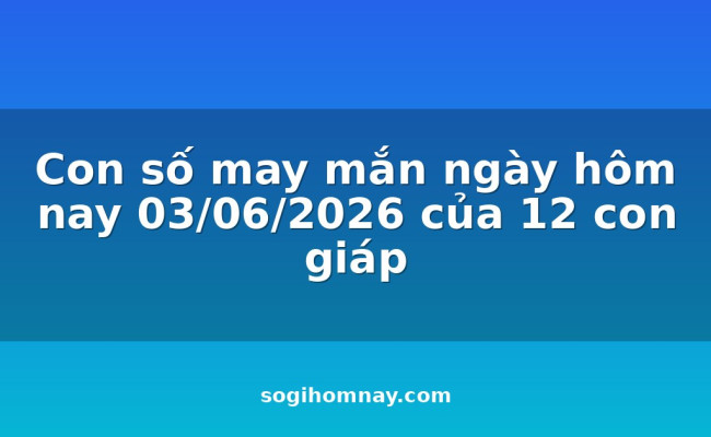 Con số may mắn ngày hôm nay 03/06/2026 của 12 con giáp