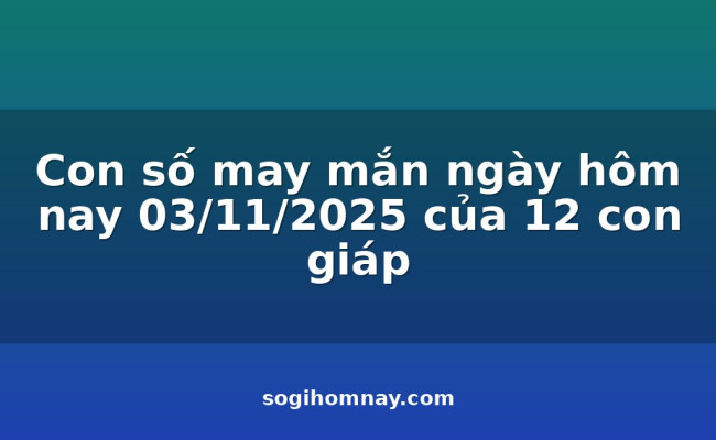Con số may mắn ngày hôm nay 03/11/2025 của 12 con giáp