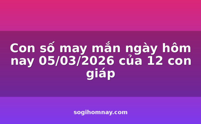 Con số may mắn ngày hôm nay 05/03/2026 của 12 con giáp