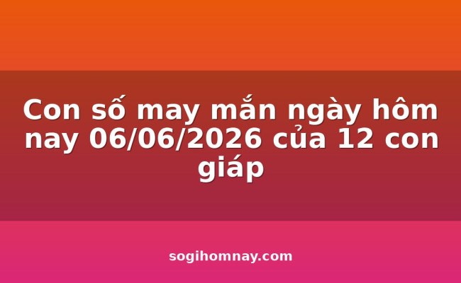 Con số may mắn ngày hôm nay 06/06/2026 của 12 con giáp
