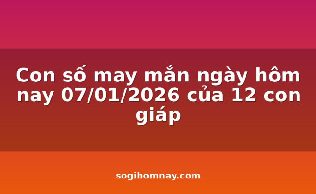 Con số may mắn ngày hôm nay 07/01/2026 của 12 con giáp
