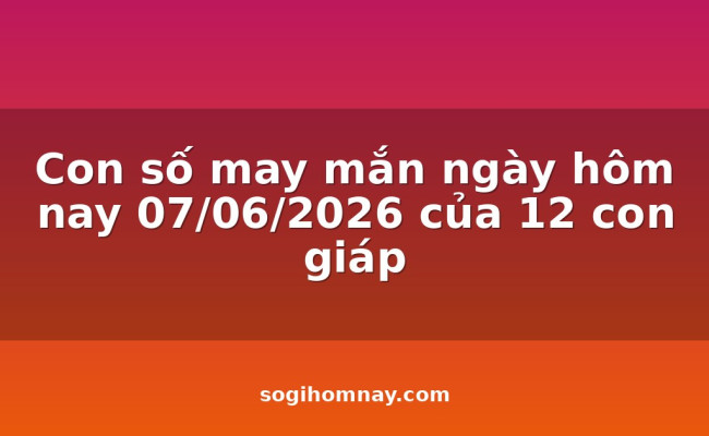 Con số may mắn ngày hôm nay 07/06/2026 của 12 con giáp