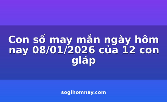 Con số may mắn ngày hôm nay 08/01/2026 của 12 con giáp