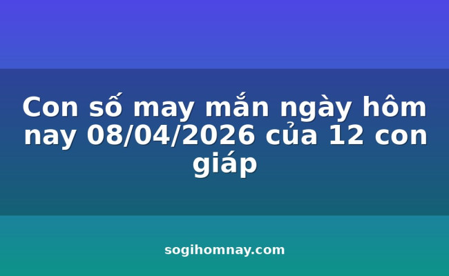 Con số may mắn ngày hôm nay 08/04/2026 của 12 con giáp