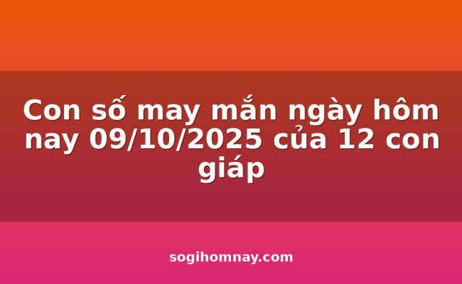 Con số may mắn ngày hôm nay 09/10/2025 của 12 con giáp