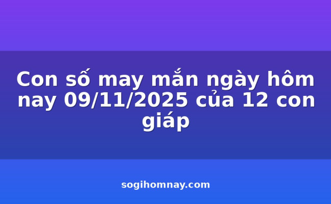 Con số may mắn ngày hôm nay 09/11/2025 của 12 con giáp