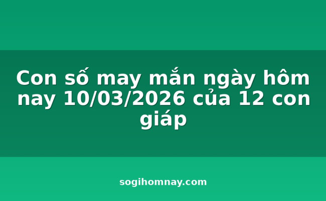 Con số may mắn ngày hôm nay 10/03/2026 của 12 con giáp