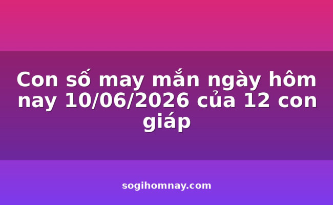 Con số may mắn ngày hôm nay 10/06/2026 của 12 con giáp