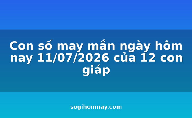 Con số may mắn ngày hôm nay 11/07/2026 của 12 con giáp