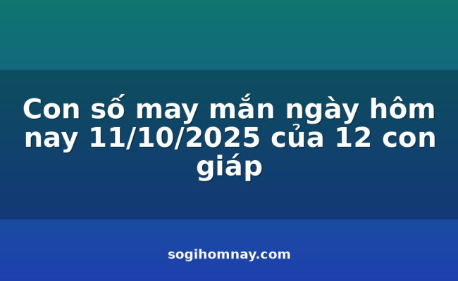 Con số may mắn ngày hôm nay 11/10/2025 của 12 con giáp