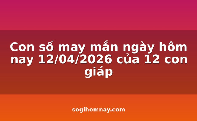 Con số may mắn ngày hôm nay 12/04/2026 của 12 con giáp