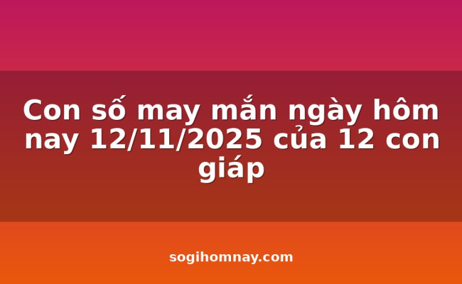 Con số may mắn ngày hôm nay 12/11/2025 của 12 con giáp