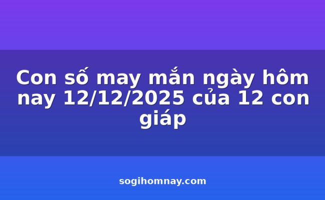 Con số may mắn ngày hôm nay 12/12/2025 của 12 con giáp