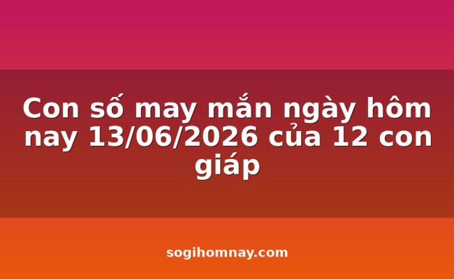 Con số may mắn ngày hôm nay 13/06/2026 của 12 con giáp