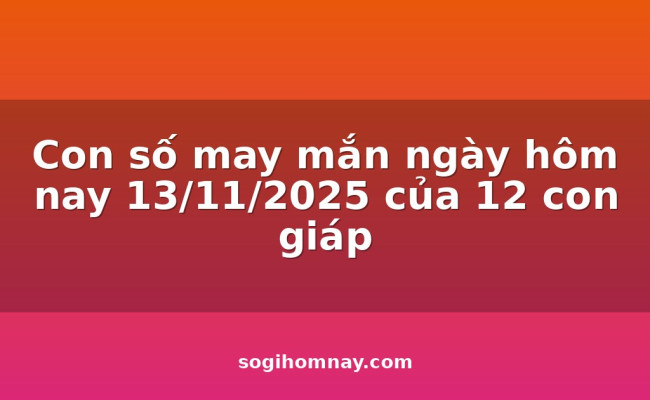 Con số may mắn ngày hôm nay 13/11/2025 của 12 con giáp