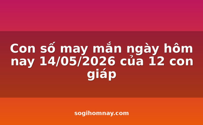 Con số may mắn ngày hôm nay 14/05/2026 của 12 con giáp