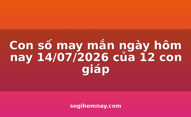 Con số may mắn ngày hôm nay 14/07/2026 của 12 con giáp