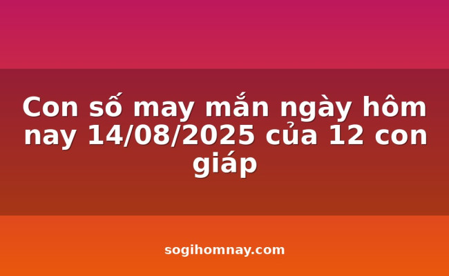 Con số may mắn ngày hôm nay 14/08/2025 của 12 con giáp