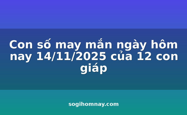 Con số may mắn ngày hôm nay 14/11/2025 của 12 con giáp