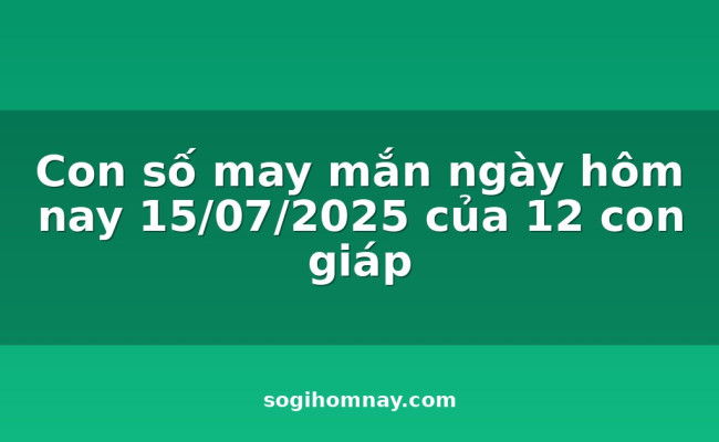 Con số may mắn ngày hôm nay 15/07/2025 của 12 con giáp