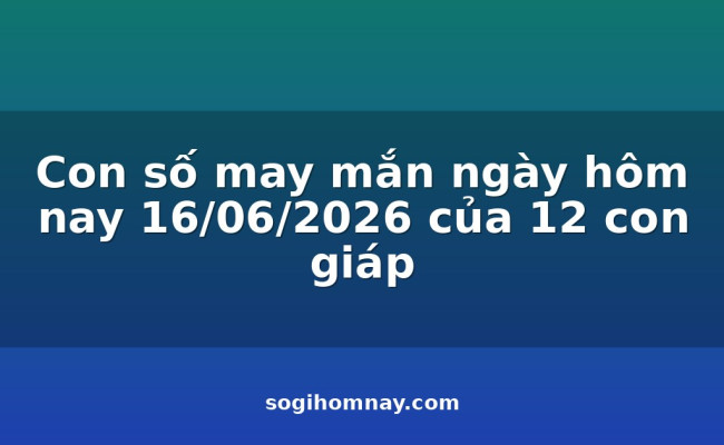 Con số may mắn ngày hôm nay 16/06/2026 của 12 con giáp