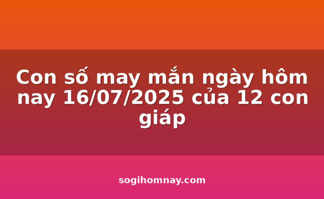 Con số may mắn ngày hôm nay 16/07/2025 của 12 con giáp