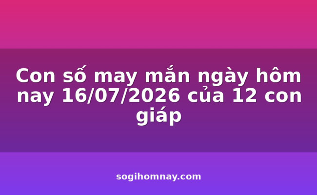 Con số may mắn ngày hôm nay 16/07/2026 của 12 con giáp