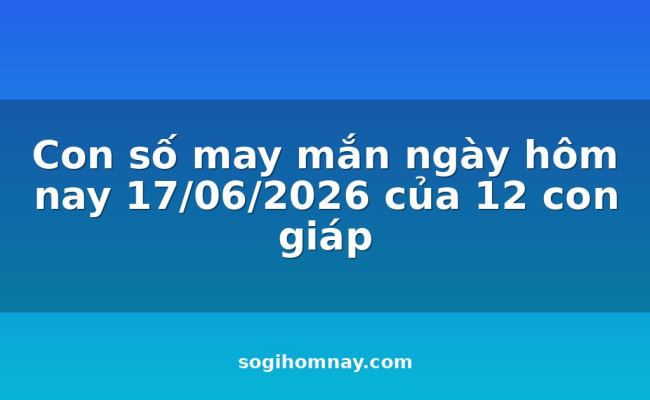 Con số may mắn ngày hôm nay 17/06/2026 của 12 con giáp