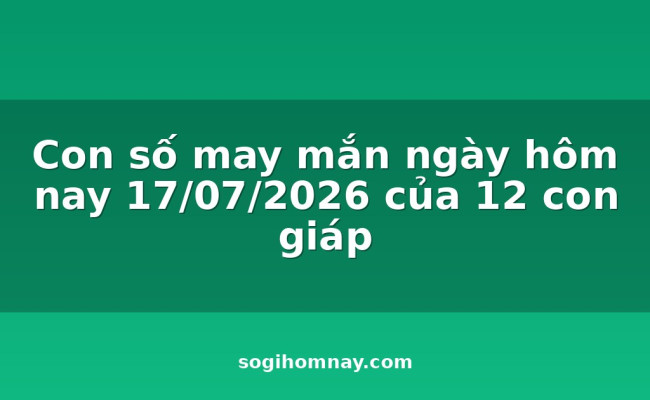 Con số may mắn ngày hôm nay 17/07/2026 của 12 con giáp