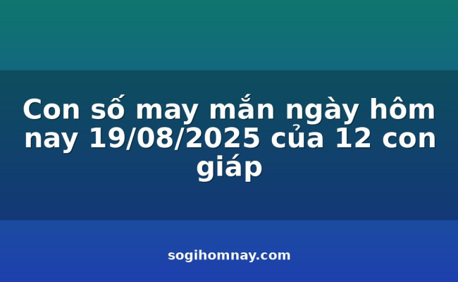 Con số may mắn ngày hôm nay 19/08/2025 của 12 con giáp