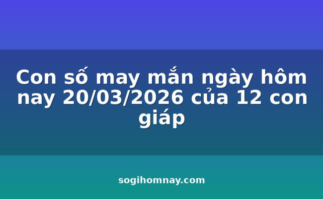 Con số may mắn ngày hôm nay 20/03/2026 của 12 con giáp
