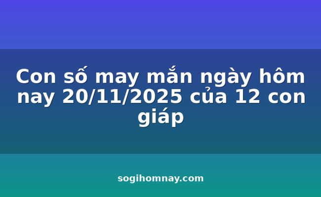 Con số may mắn ngày hôm nay 20/11/2025 của 12 con giáp