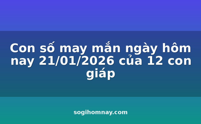 Con số may mắn ngày hôm nay 21/01/2026 của 12 con giáp