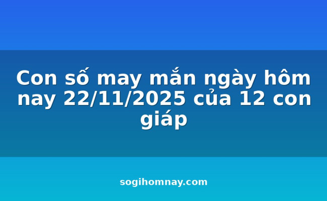 Con số may mắn ngày hôm nay 22/11/2025 của 12 con giáp