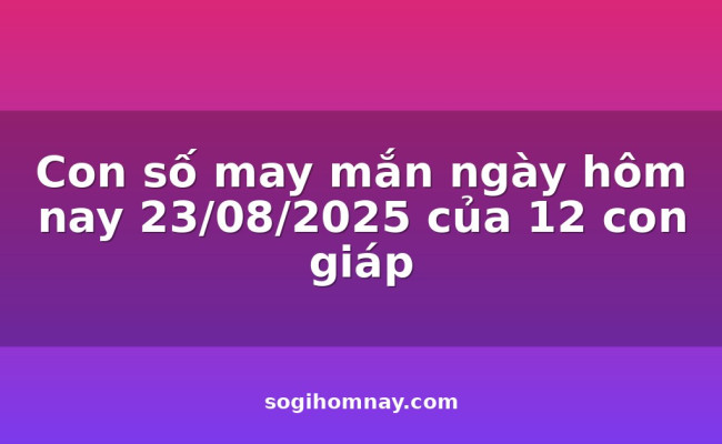 Con số may mắn ngày hôm nay 23/08/2025 của 12 con giáp
