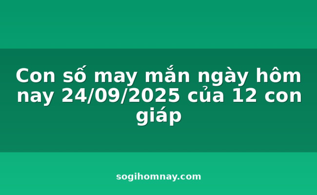 Con số may mắn ngày hôm nay 24/09/2025 của 12 con giáp