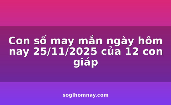 Con số may mắn ngày hôm nay 25/11/2025 của 12 con giáp