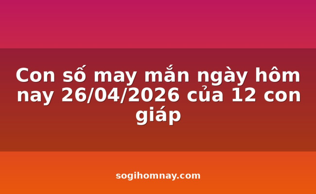 Con số may mắn ngày hôm nay 26/04/2026 của 12 con giáp