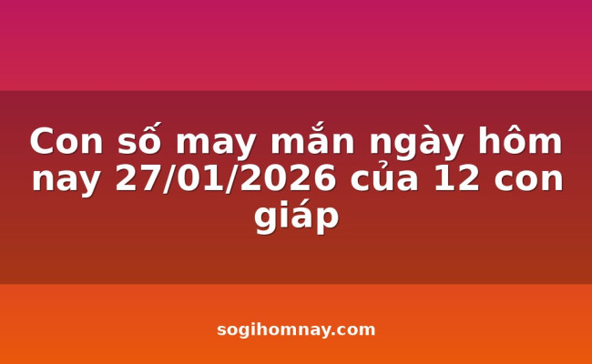 Con số may mắn ngày hôm nay 27/01/2026 của 12 con giáp