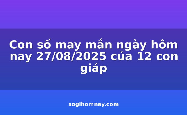 Con số may mắn ngày hôm nay 27/08/2025 của 12 con giáp