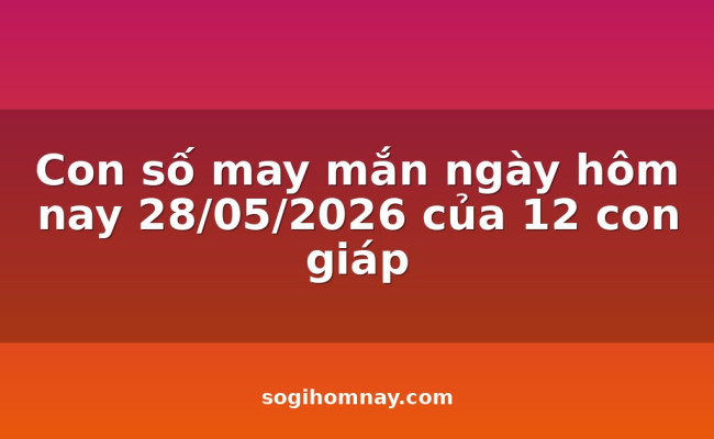 Con số may mắn ngày hôm nay 28/05/2026 của 12 con giáp